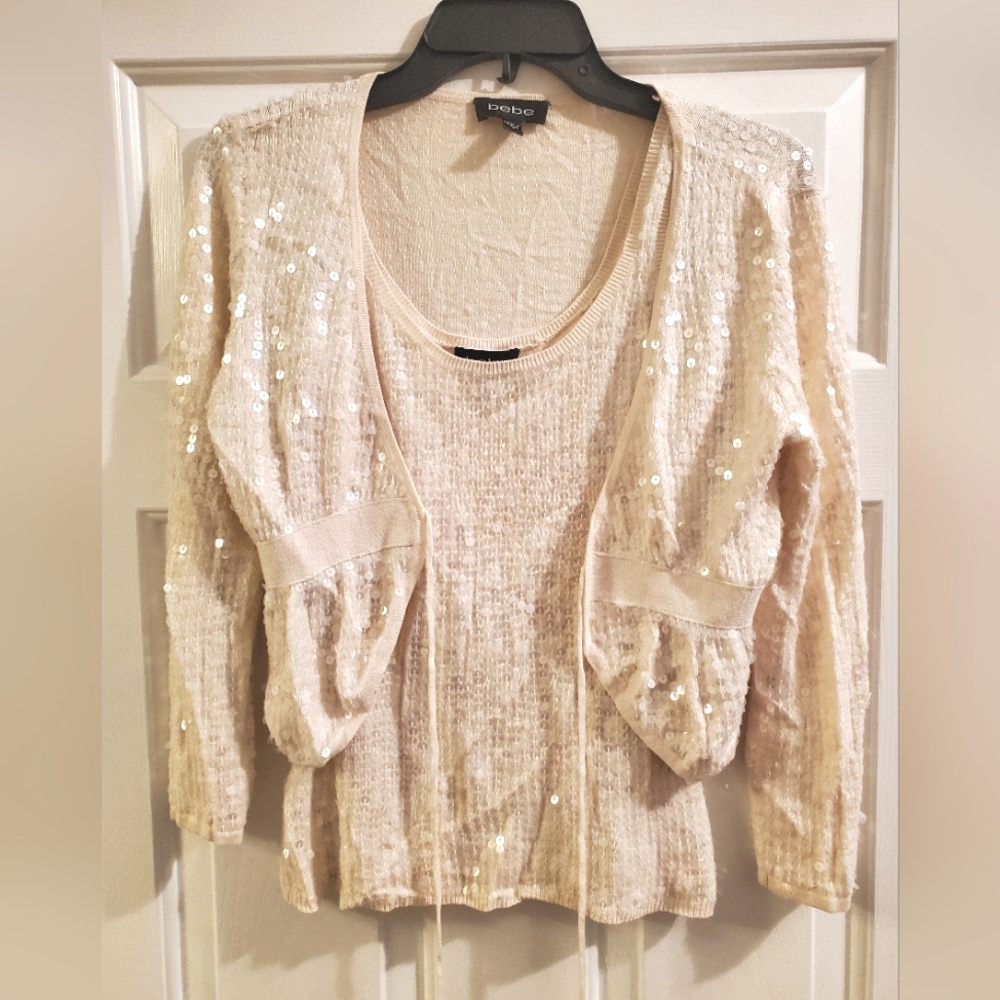 bebe sequin sweater set